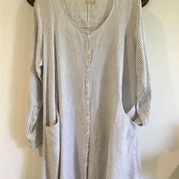 Sue Handman designer pinstripe cotton tunic - Picture 3 of 9